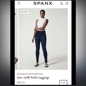 Spanx Jean-ish ankle leggings nwot